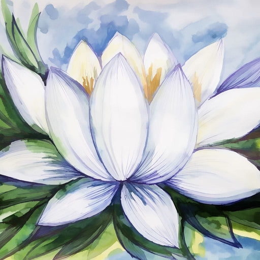 White Lotus Flower Canvas Print
