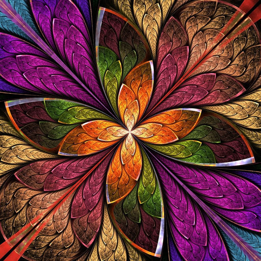 Fractal Flower in Multicolors Canvas Print