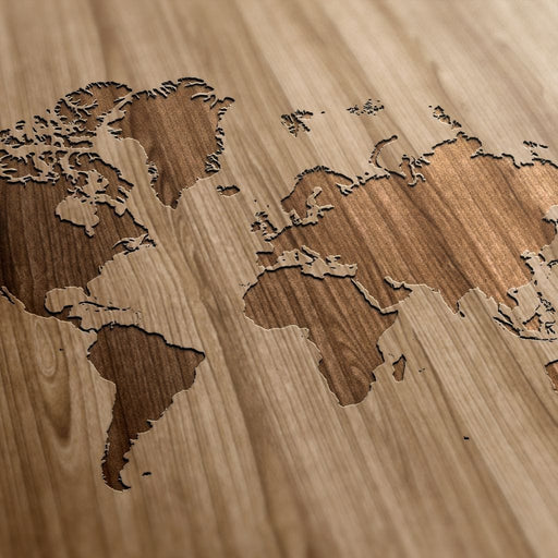 World Map - Timber - Canvas Print - this beautiful wall art will add a touch of class to any space - hang this to your room and it will brighten | NicheCanvas