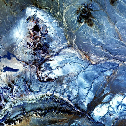 Abstract Naturalism - Canvas Print - beautiful canvas wall art of abstract blue stone - this stunning abstract painting is perfect for adding an eye-catching accent to your space | NicheCanvas