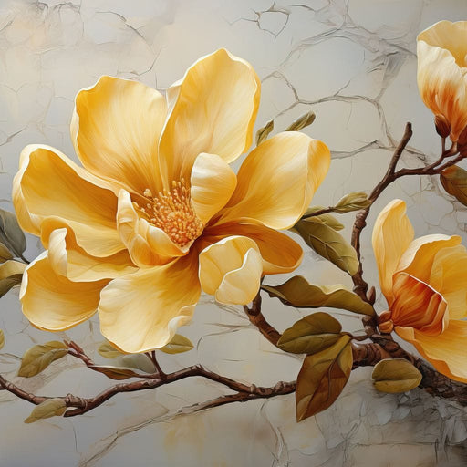 Yellow Magnolia Tree 3 - Wildrose Creations Canvas Print