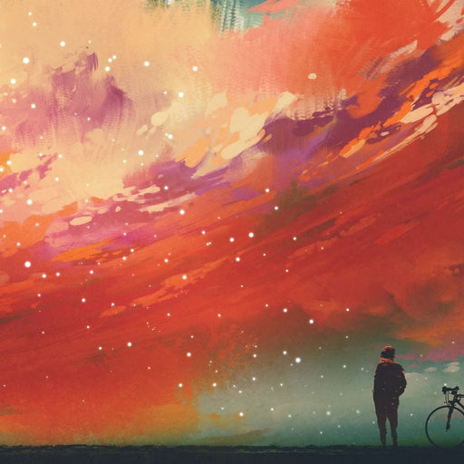 Admiring The Red Clouds Canvas Print