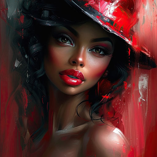 Siren in Rouge Nocturne Canvas Print