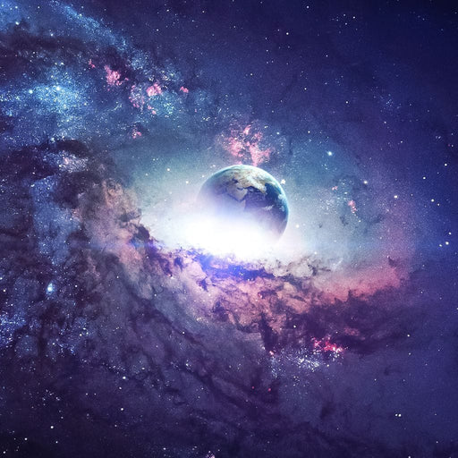 Illustrious Universe - Canvas Print - 5 panel wall art featuring a planet and the stunning galaxy - this breathtaking art print will take you to another dimension | NicheCanvas