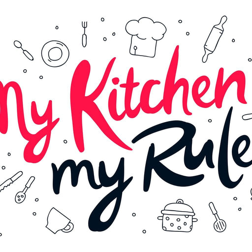 My Kitchen my Rules - Canvas Print - fun wall art of a funny sign perfect to hang to your kitchen - this wall decor is the perfect gift to your family and friends | NicheCanvas