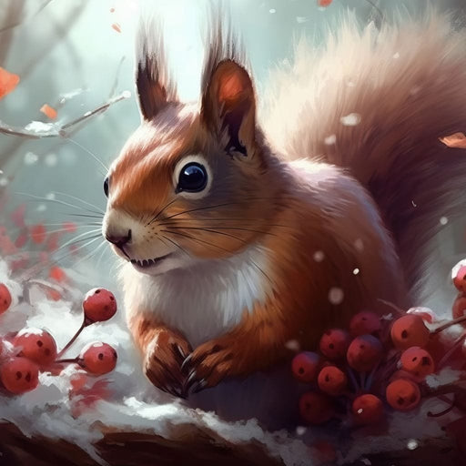 Winter Squirrel - Neal Hackett Canvas Print