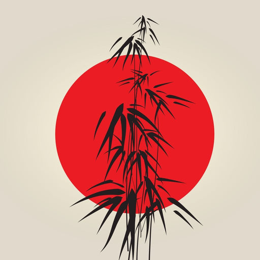 Red and Black Bamboo Canvas Print