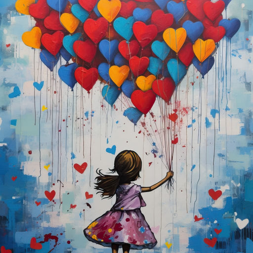 Heart-shaped Canvas Painting Woman Embracing Starry Loved One Hand-painted  Art, Heart Canvas Memorial Painting Wall Art 