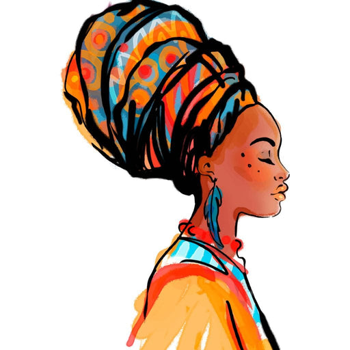 African Woman Turban Canvas Print