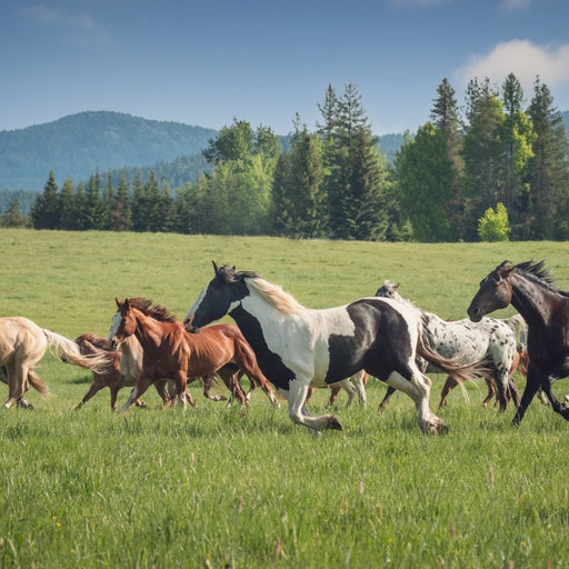 Horses of all Colors Running in a Pasture - Terrie Gray Canvas Print