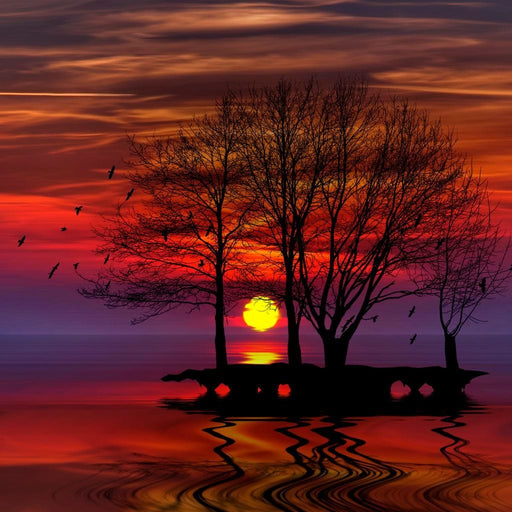 Exultant Sunset - Canvas Print - beautiful wall art of a breathtaking sunset and an ombre colored sky - this unique art is the perfect centerpiece in your home | NicheCanvas