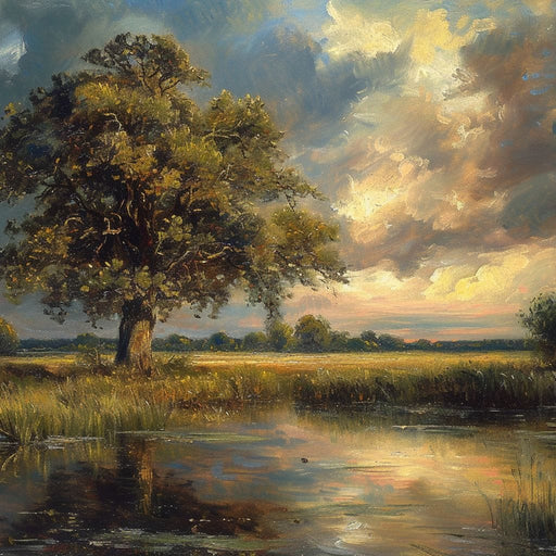 Golden Oak Reflections Canvas Print