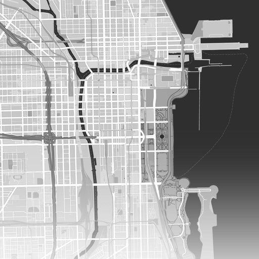 Map of Chicago, USA Canvas Print