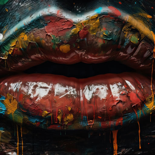 Sensual Women Lips Graffiti Canvas Print