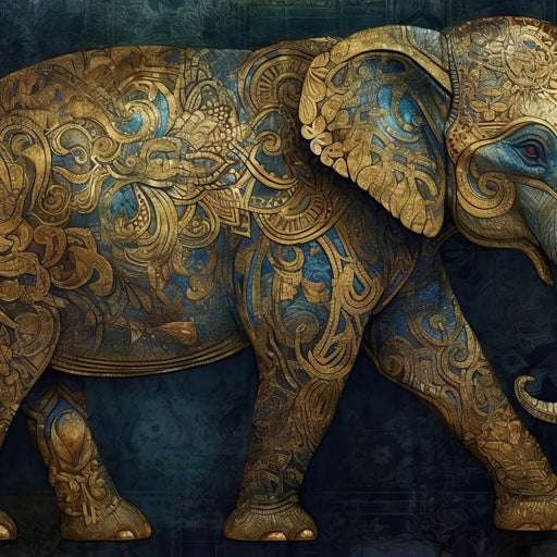 Gilded Grey Elephant Canvas Print