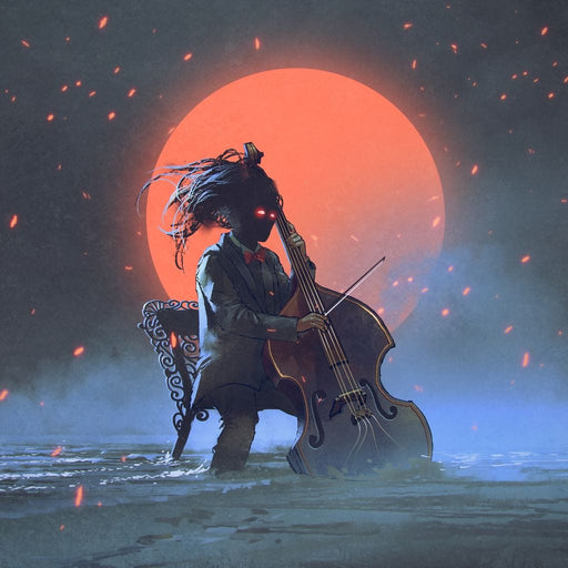 Mysterious Man Playing the Cello Canvas Print