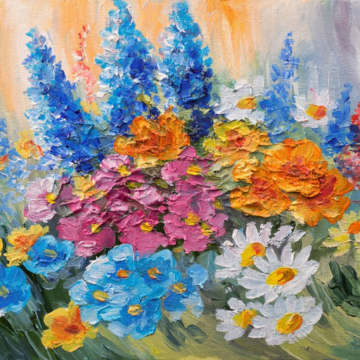 Abstract Bouquet of Spring Flowers Canvas Print