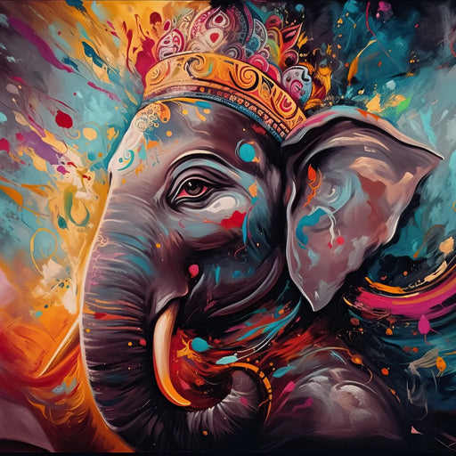 Ganesh Color Splash Canvas Print