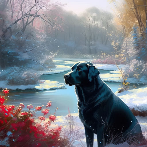 Winter Labrador - Neal Hackett Canvas Print