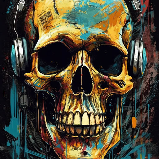 Technopunk Skull 2 - Raven Blackwood Canvas Print