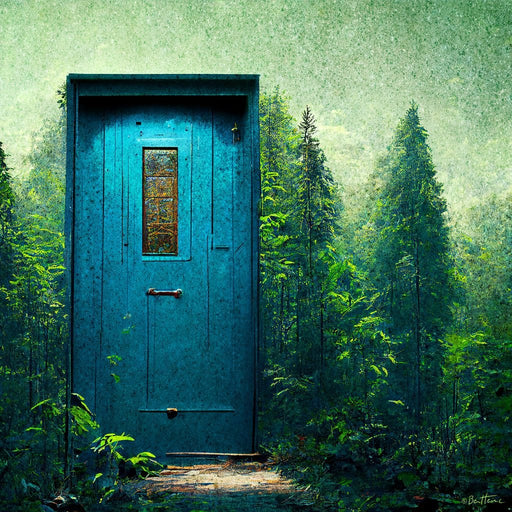Blue Door in the Green - Ben Heine Canvas Print