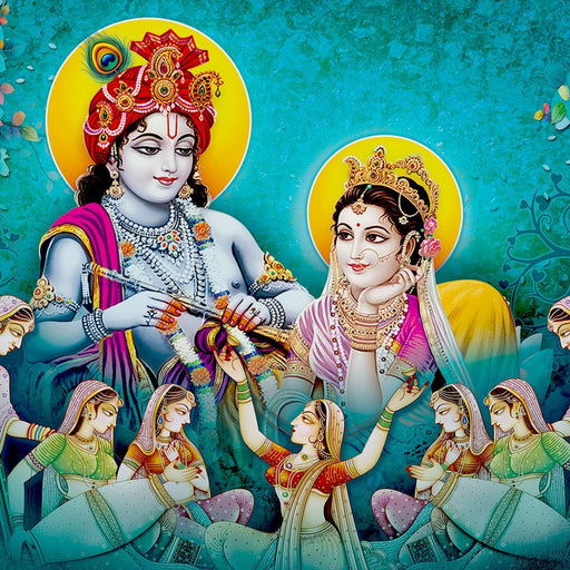 Lord Radha & Krishna Love Song Canvas Print