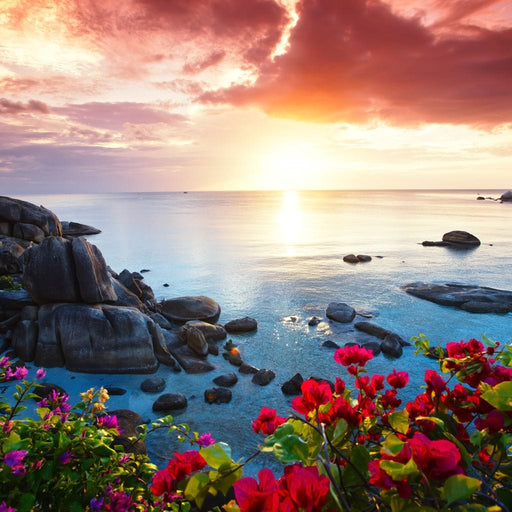 Tranquil Beach Resort sunset wall décor