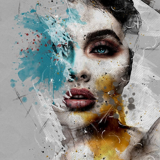 Mixart Female Portrait - Johanjjf Canvas Print