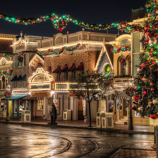 Christmas Market - Canvas Print - stunning wall art of colorful night christmas - the vibrant colors and intricate designs will surely give off the Christmas spirit | NicheCanvas