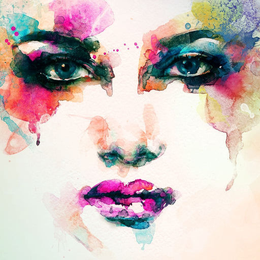 Watercolor Abstract Woman Portrait Canvas Print