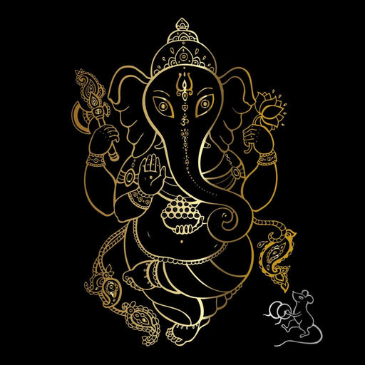 Golden Ganapati Canvas Print