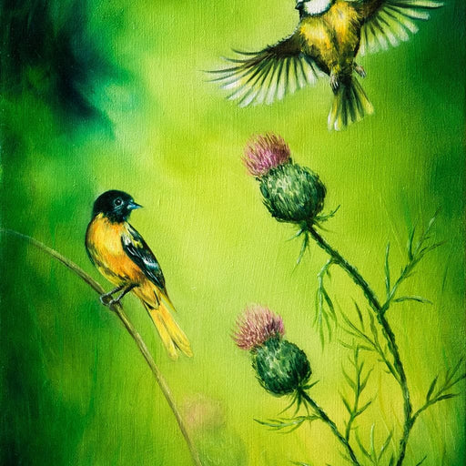 Emerald Songbirds Canvas Print