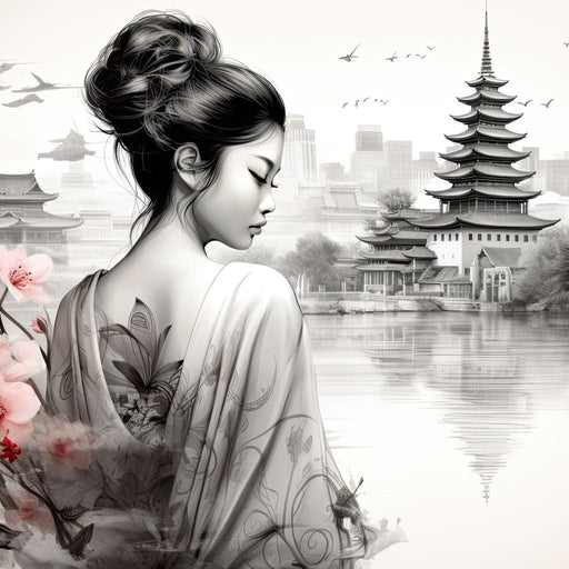 Ethereal Geisha Serenity - Geisha Nina Canvas Print