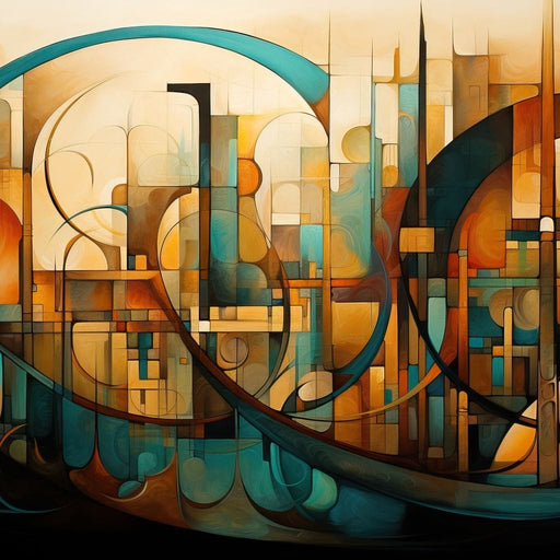 Divine Brushstrokes of Orange and Teal Canvas Print