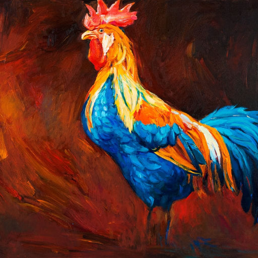 Blue Rooster Canvas Print