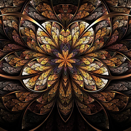 Yellow & Black Fractal Flower - Canvas Print - gorgeous wall art of a symmetrical and modern flower - this is an elegant gift to someone you love | NicheCanvas