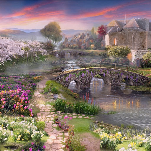 Garden by the Stone Bridge Canvas Print