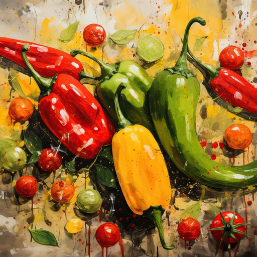 Vibrant Bell Peppers Harvest - Wildrose Creations Canvas Print