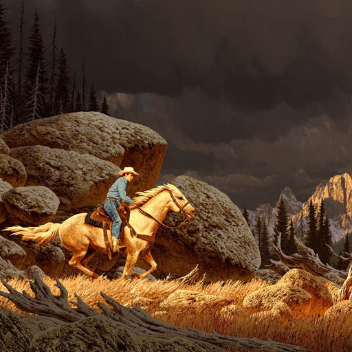 Cowboy In The Rockies Canvas Print