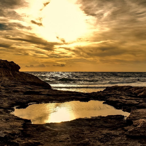 Rocky Coast Line - Johanjjf - Canvas Print - stunning wall art of a rocky beach scene during a relaxing sunset - this beautiful art decor is the perfect centerpiece for your home | NicheCanvas