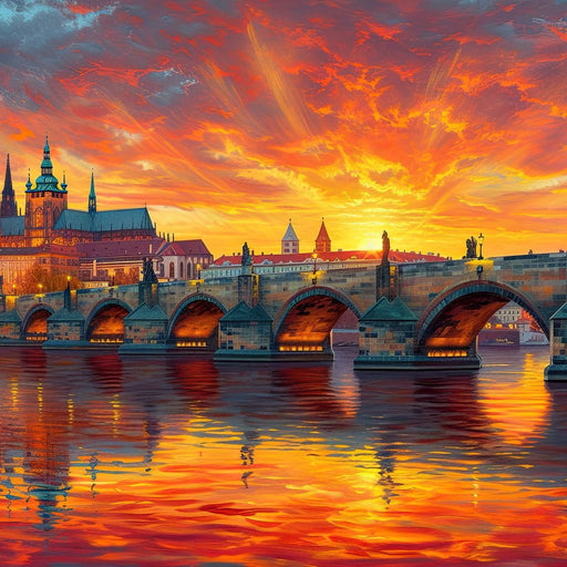 Sunset Over Prague Canvas Print
