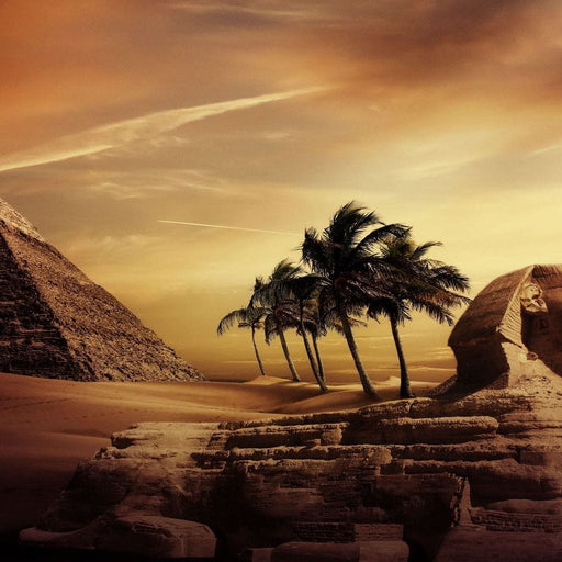 The Test of Time - Canvas Print - vintage 5 panel wall art of ancient Egypt - this realistic canvas painting will make you feel you traveled back in time | NicheCanvas