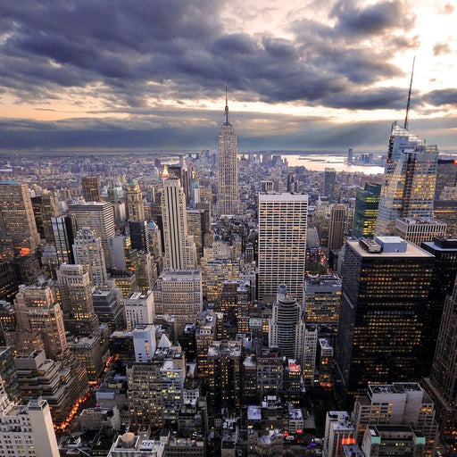 New York City Penthouse - Canvas Print - photorealistic wall art of the view of New York on top of a building - this art print is the perfect gift for your friends | NicheCanvas