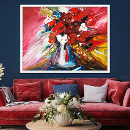 Red Flowers Bouquet - NicheCanvas