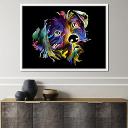 Coloful Dog on Black Background - NicheCanvas