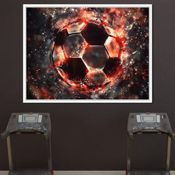 Burning Soccer Ball - NicheCanvas