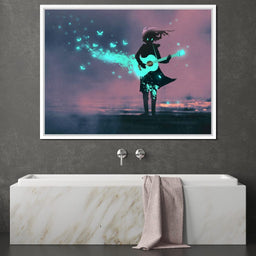 Girl Playing Guitar - NicheCanvas