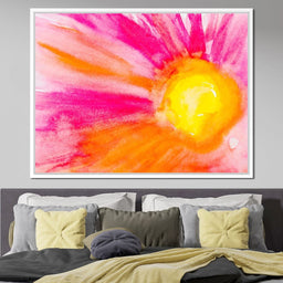 Pink & Orange Watercolor Flower - NicheCanvas