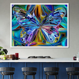 Multicolored Psychedelic Butterfly - NicheCanvas