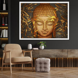 Smiling Golden Buddha - NicheCanvas
